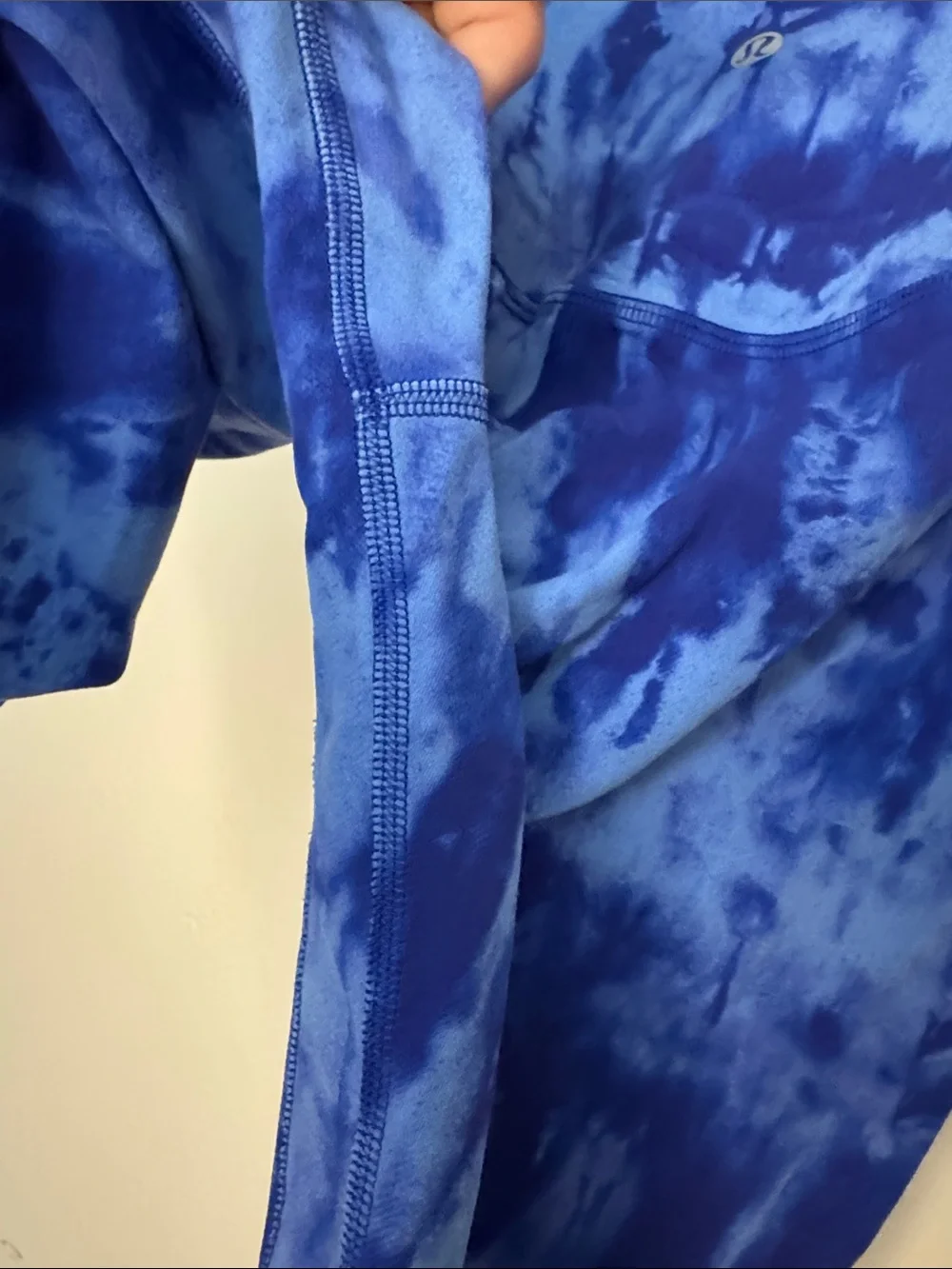 Lululemon Blue Tie-Dye High-Waist Bike Shorts